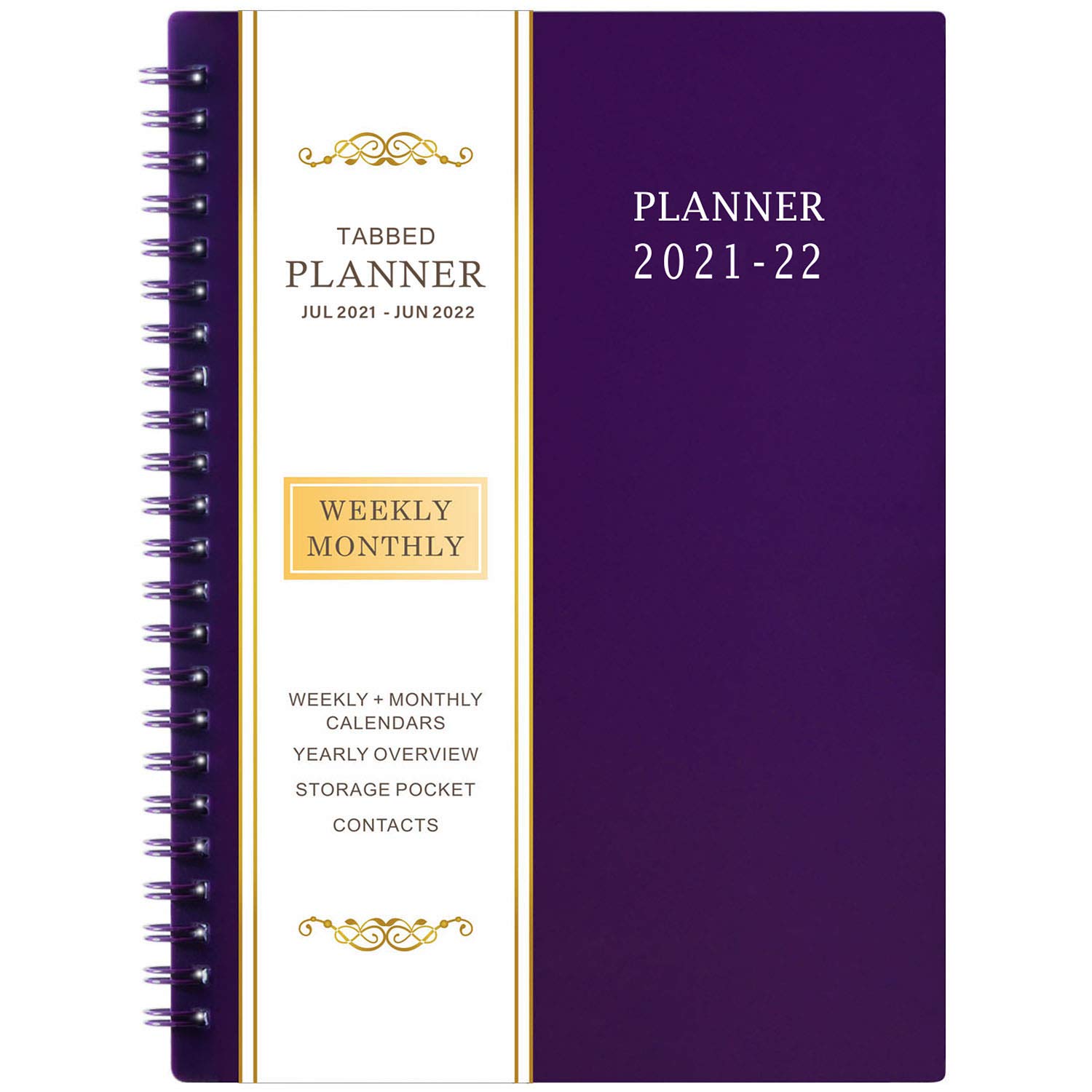 BooQool2022 Planner - Planner 2022 with Weekly & Monthly Spreads, Jan 2022 - Dec 2022, 6.25" × 8.3", Strong Twin - Wire Binding, Round Corner, Improving Your Time Management Skill