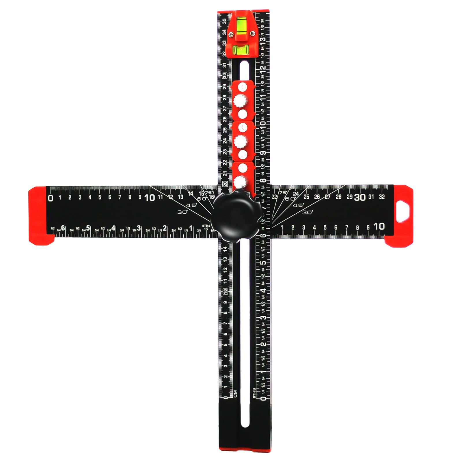 Drawer Ruler 4-in-1 Drilling Positioning Ruler, Adjustable 35 cm Multifunctional T ...