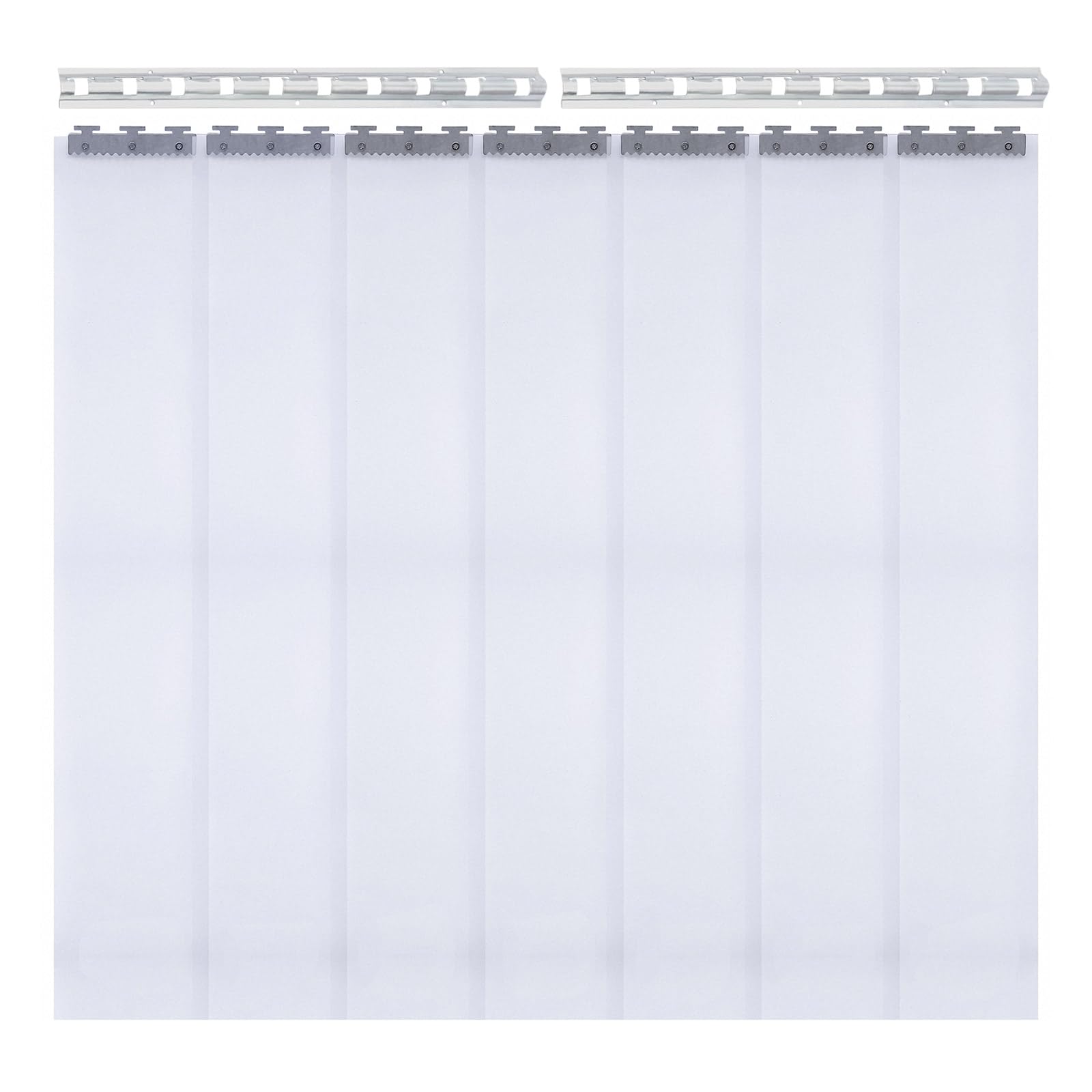 7x PVC Streifenvorhang PVC Türvorhang Streifenvorhang Lamellen Glasklar Transparent, Höhe 2m x Breite 1.05m Stallvorhang kratzfest, hitzebeständig, für Lagerhäuser, Fabriken, Supermärkte