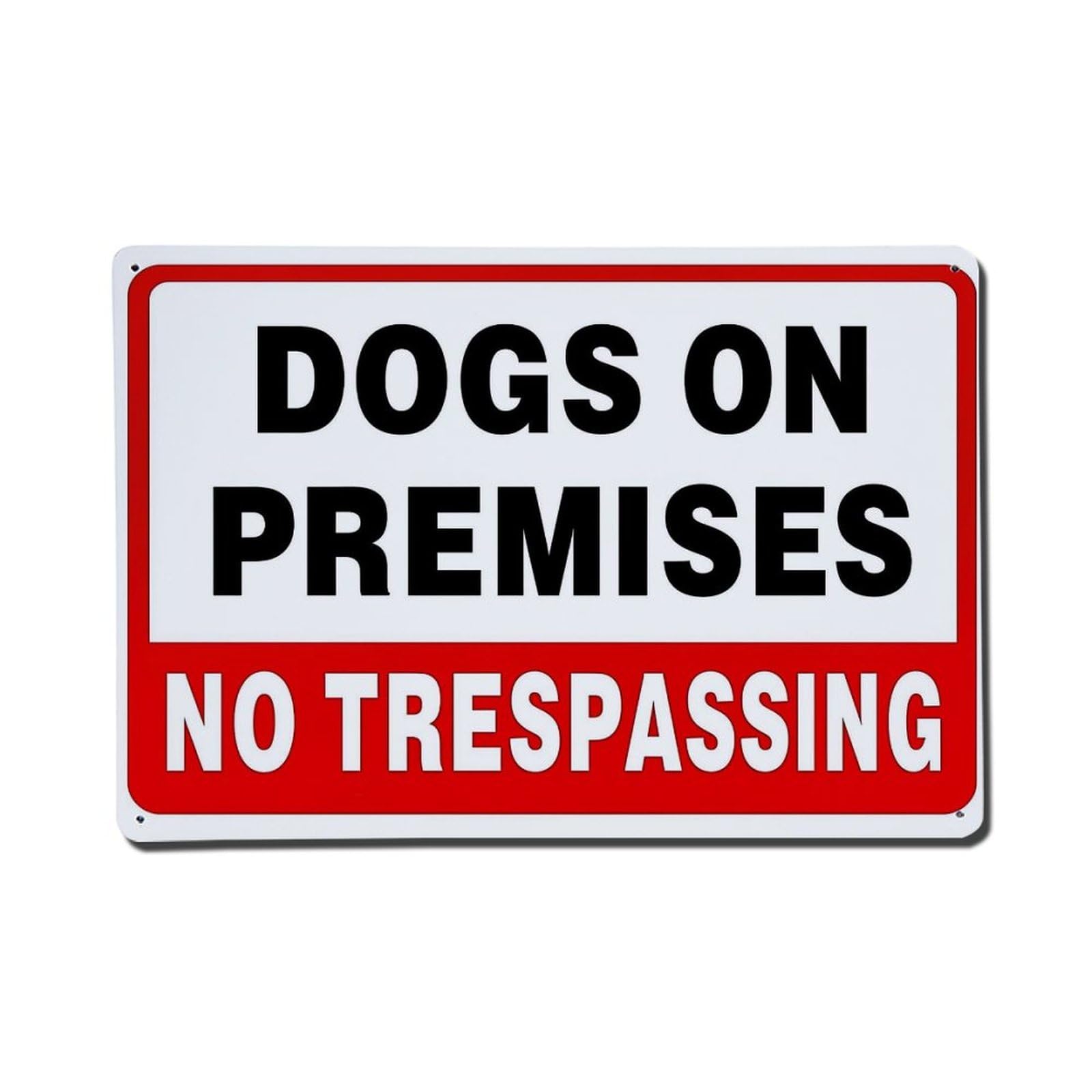 Dogs On Premises No Trespassing Metal Tin Sign Plaque
