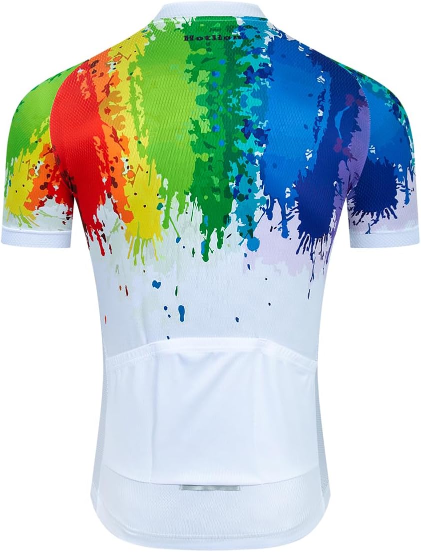 Men's Cycling Jersey Short Sleeve Breathable Biking Shirts Summer Bicycle Tops Quick Dry
