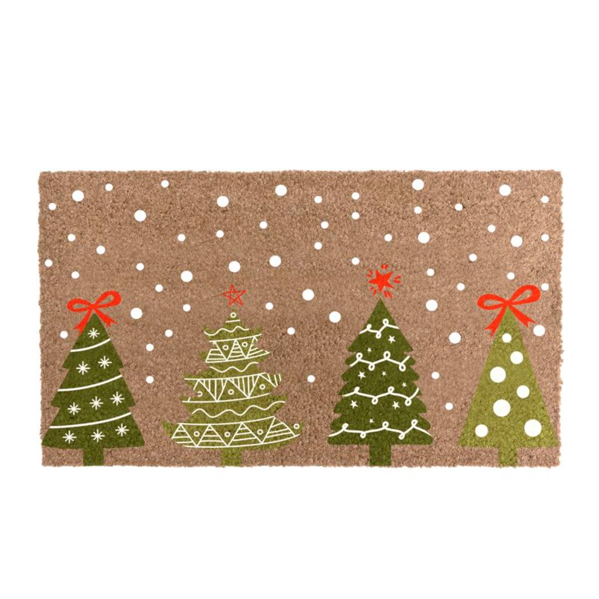 ROCKING GIFTS Felpudo Antideslizante Entrada Puerta de Casa Fibra de Coco Navidad 70x40 cm