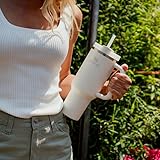 Stanley 1913 Quencher H2.0 FlowState Tumbler 1.2L - Termo Conserva el Frío 11 Horas - Helada Durante 48 Horas - Botella Agua Acero Inoxidable - Taza Termica - Vaso Termico Sin BPA - Cream 2.0