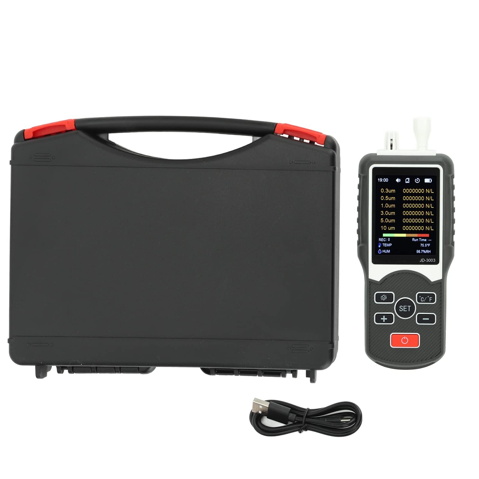 Compteur Professionnel De Qualité De L'air Avec Compteur De Particules De Poussière Pour Intérieur Et Extérieur, Grande Batterie, Vitesse De Test Rapide, Enregistrement En Temps Réel, Large App