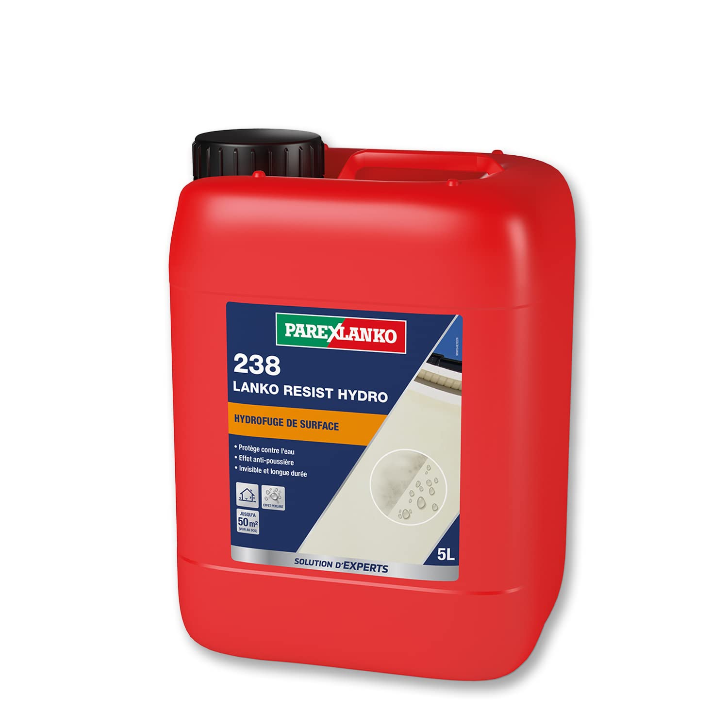 PAREXLANKO 238 LANKO RESISTENT HYDRO, protección antimanchas impermeabilizante de larga duración e invisible para techos, fachadas y terrazas. 5 L, aproximadamente 25 m².