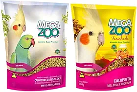 Extrusada Mm15 + Farinhada Megazoo Para Calopsita e Ring Neck