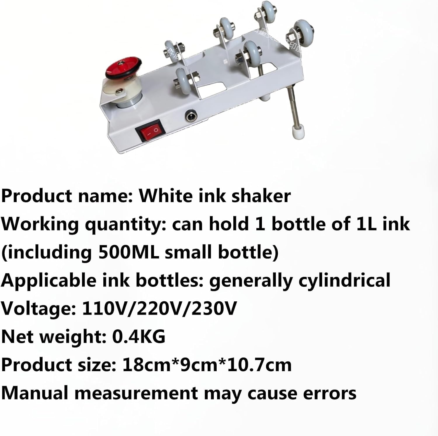 DIY Paint Shaker, Agitador De Pintura del Modelo De Mezclador De Vórtice, Puede Contener 1 Botella De Tinta De 1 Litro (Incluidas 500 Ml De Botellas Pequeñas), para Pintura, Acuarela