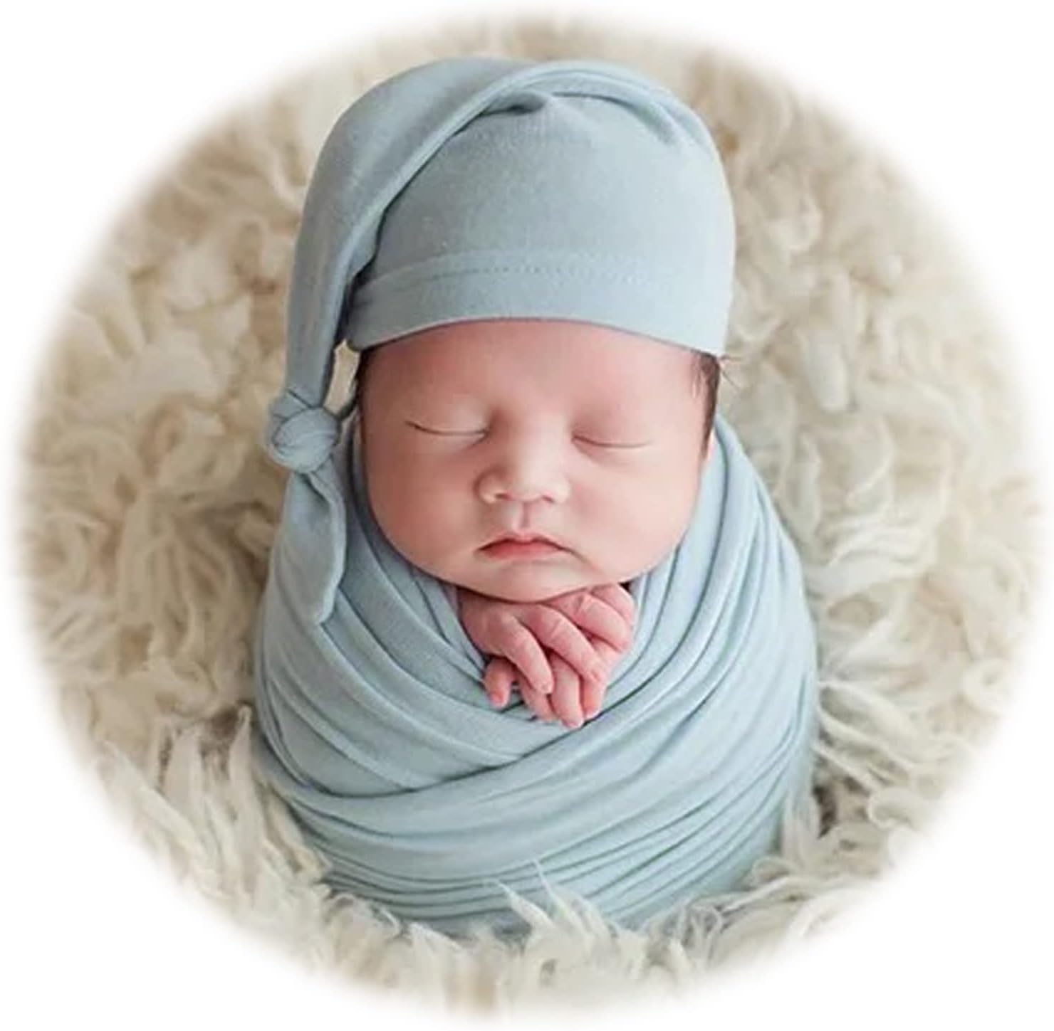 Zeroest Newborn Photography Wraps with Hat Baby Photo Outfit Girl Stretch Blanket Infant Boy Props for Baby Photo Shoot