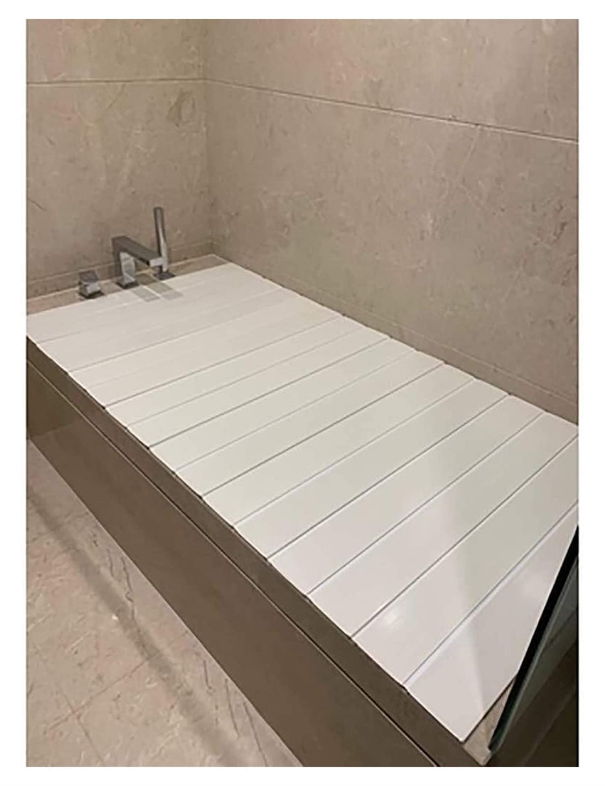 MYUYEE Bath Trays Bathtub Cover, Bathtub Dustproof, Bathtub Insulation Cover For Most Standard Sized Bathtubs Foldable Bathtub Cover Bathroom Trays (145X75X0.6Cm)