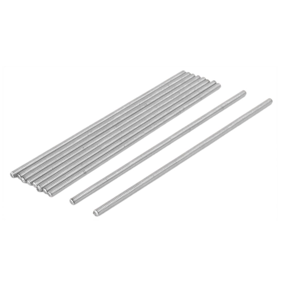 uxcell M4 x 130mm 0.7mm Pitch 304 Stainless Steel Fully Threaded Rod Bar Studs 10 Pcs