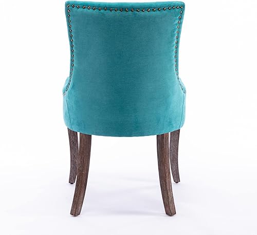Miniatura 6 de Dining Chairs and Table & Chair Sets, Ultra Side Dining Chair with Thickened Fabric Upholstery and Solid Wood Legs, Bronze Nail Head Accents, Set of