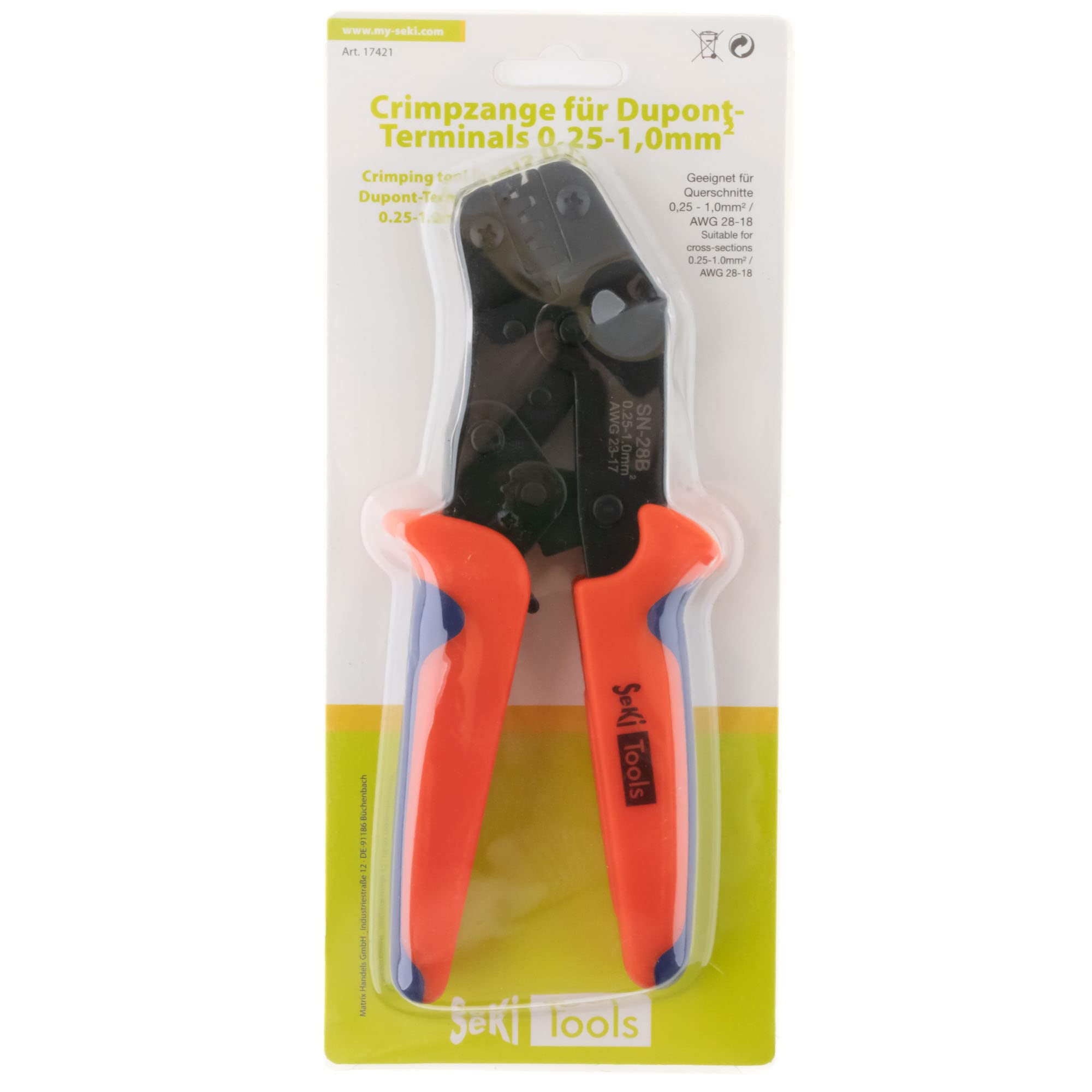 Connettori Dupont 620 Pezzi Pinza Crimpatrice SeKi Per Connettori Dupont - Set Completo Da 620 Pezzi, Per Cavi 0.25-1.0 Mm² Pinza Per Cavi 0.25-1.0 Mm2 - Foto 5