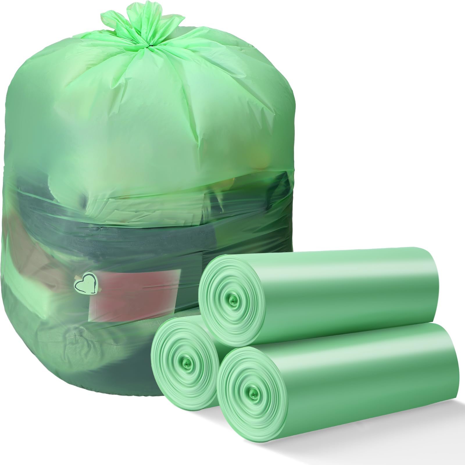 Zhanmai 60 Pcs 33 Gallon Trash Bags Large Portable Heavy Duty Garbage Bags Replacement Disposable Contractor Bags for Home Office Kitchen Camping