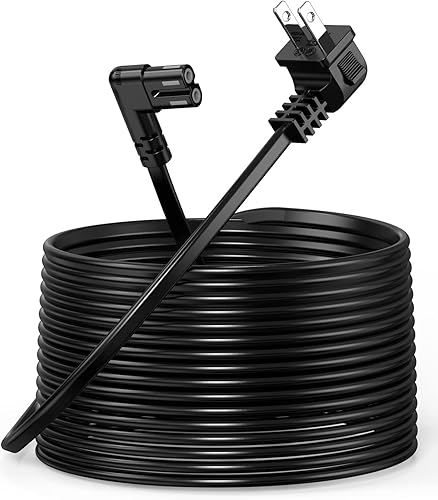 Cable de alimentación extra largo para TV compatible con Samsung TV, 18 pies, 90 grados en ángulo de repuesto para Samsung Philips Toshiba LG Sharp