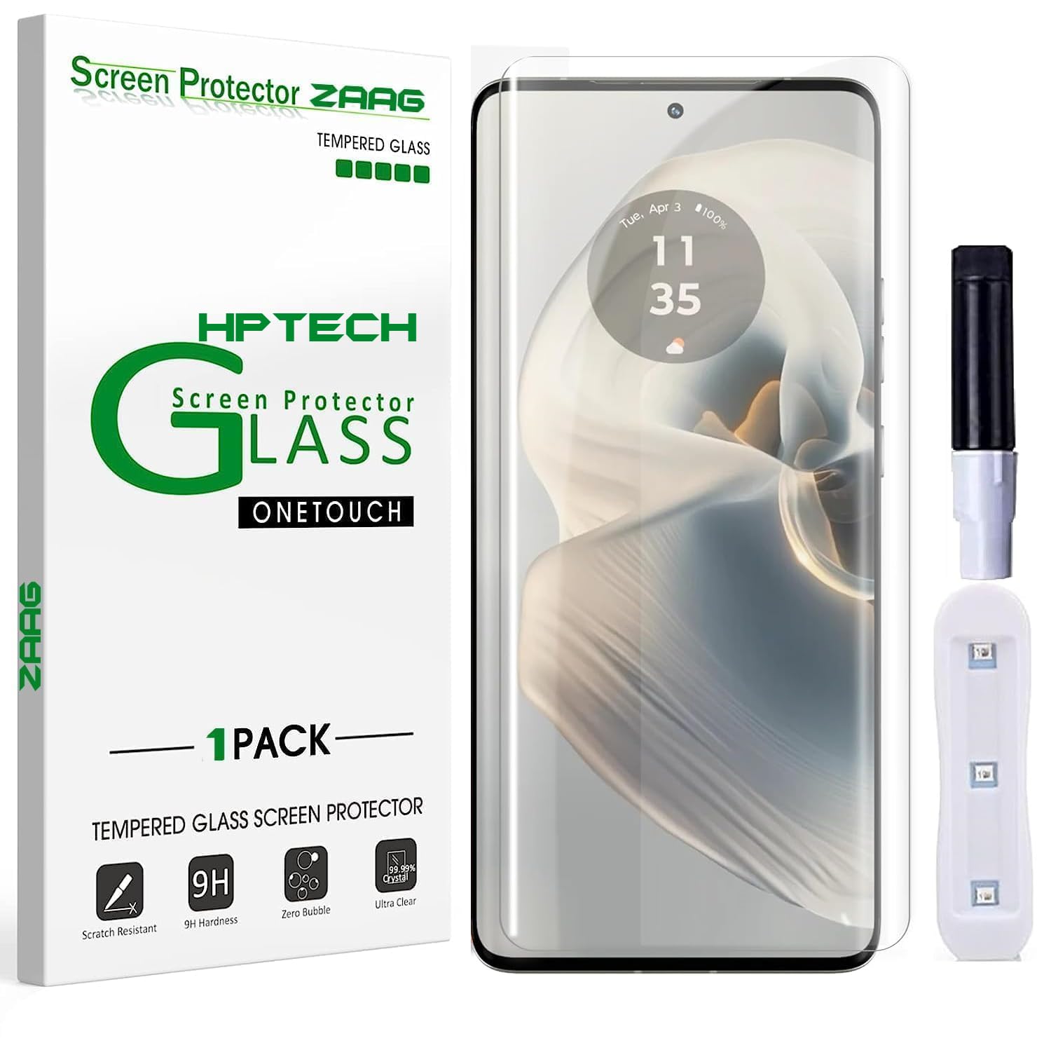 HPTech - Pack 1 Premium Tempered Glass Design For Moto Edge 50 Fusion 5G Advanced Border Less Full Edge To Edge Uv Screen Protector For Moto Edge 50 Fusion 5G Cellphone And Easy Installation Kit (B0D4Z96SJ7) Amazon Price History, Amazon Price Tracker