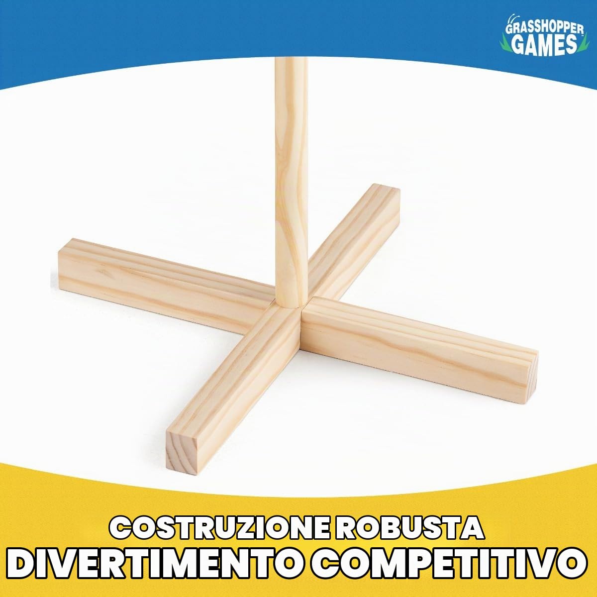 Grasshopper Games Set Limbo in legno per bambini e adulti con borsa per il trasporto, gioco da giardino per interni ed esterni, per la famiglia