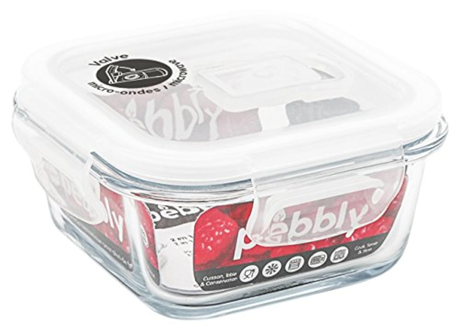 Pebbly pkv-320cb Flat/Square Glass Box Transparent 11.5 x 5 cm