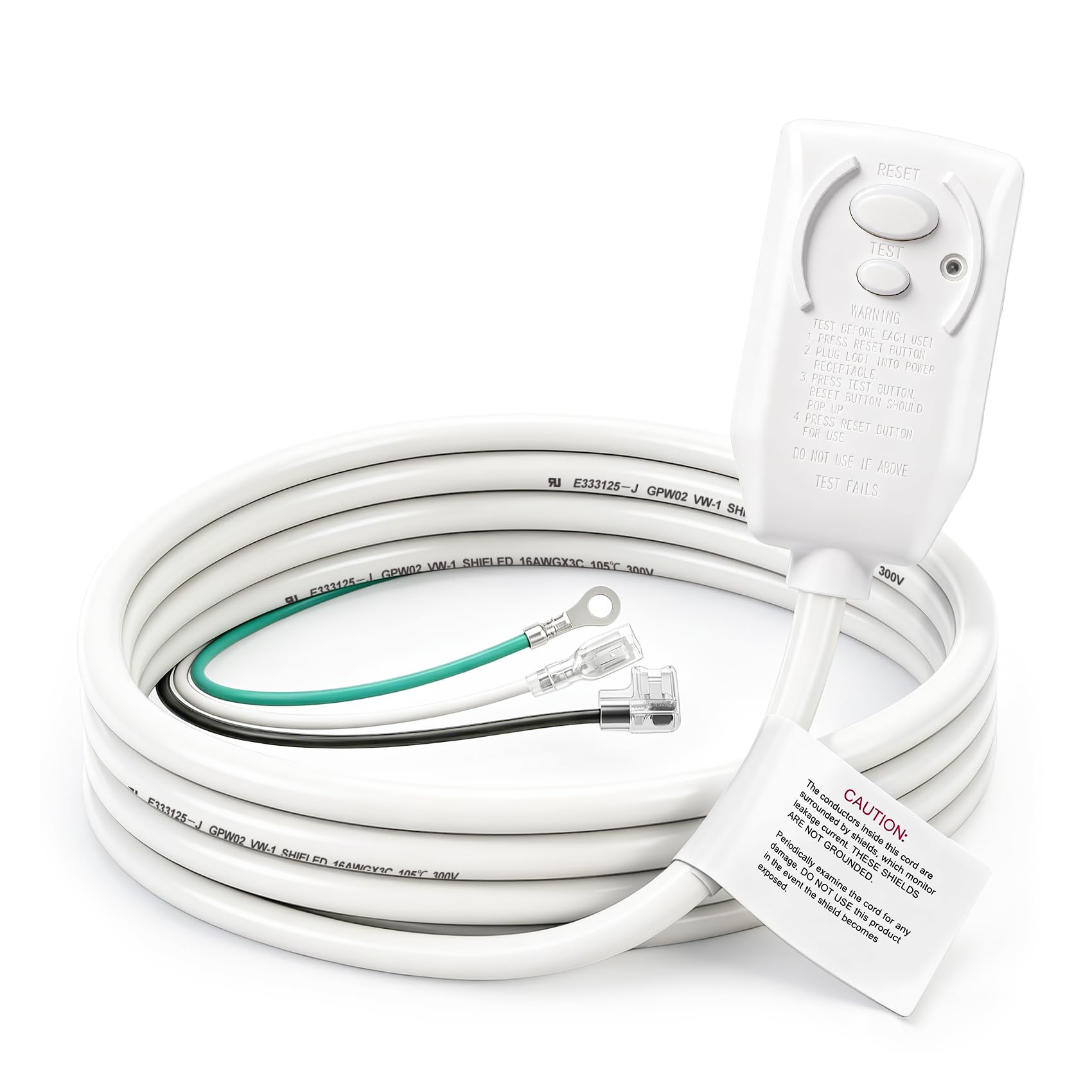 BAOMAIN 7.2 FT 13A 120V LCDI Leakage Protection Power Cord NEMA 5-15P Plug
