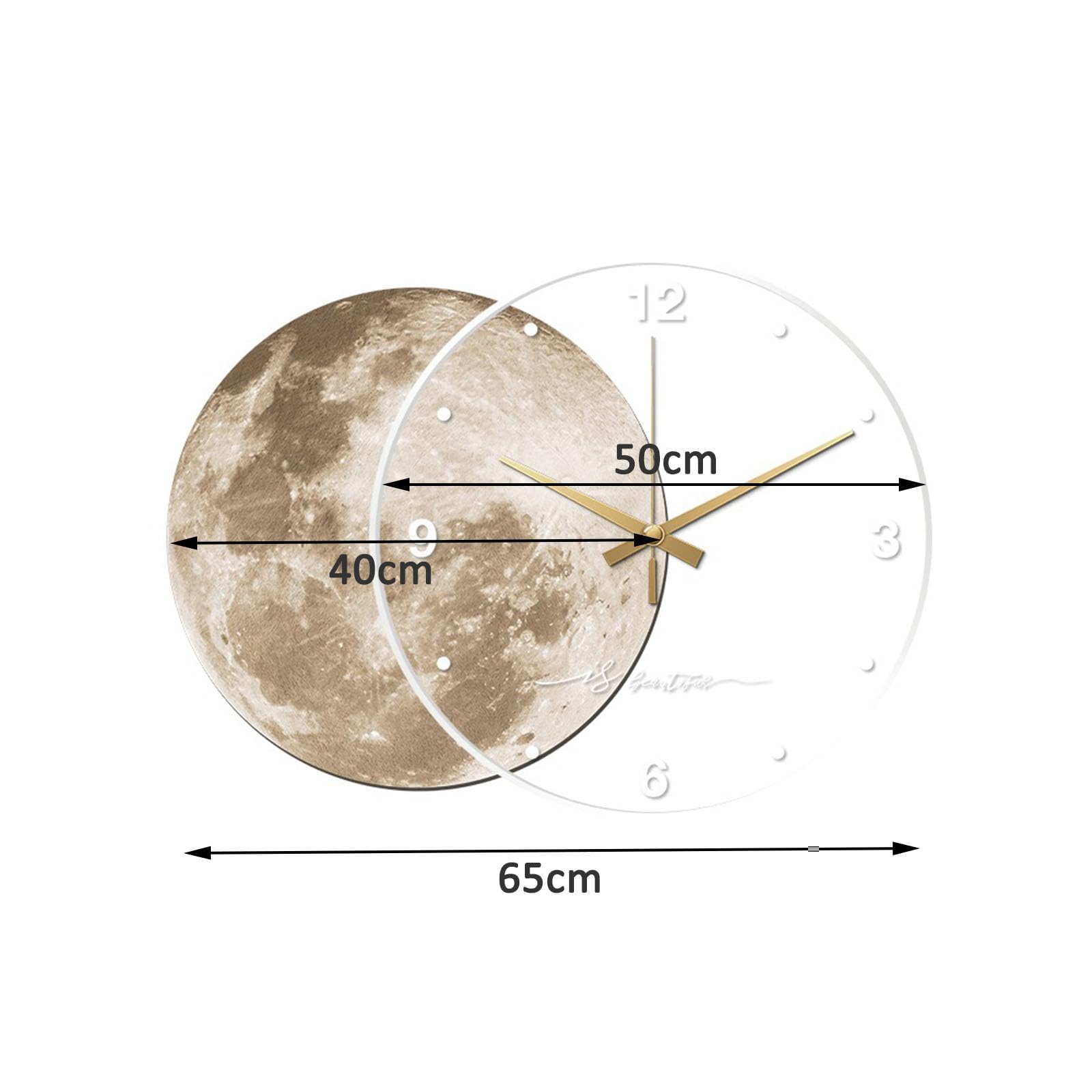 Lámpara de pared LED de luna 3D con reloj, arte moderno, luz decorativa para sala de estar, dormitorio, oficina, decoración oriental contemporánea