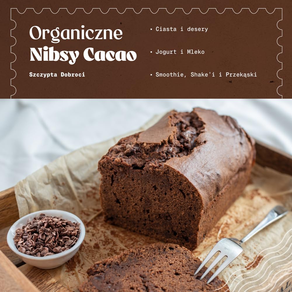 NaturaleBio Bio Surowe Nibsy Kakaowe do Wypieków i Przekąsek