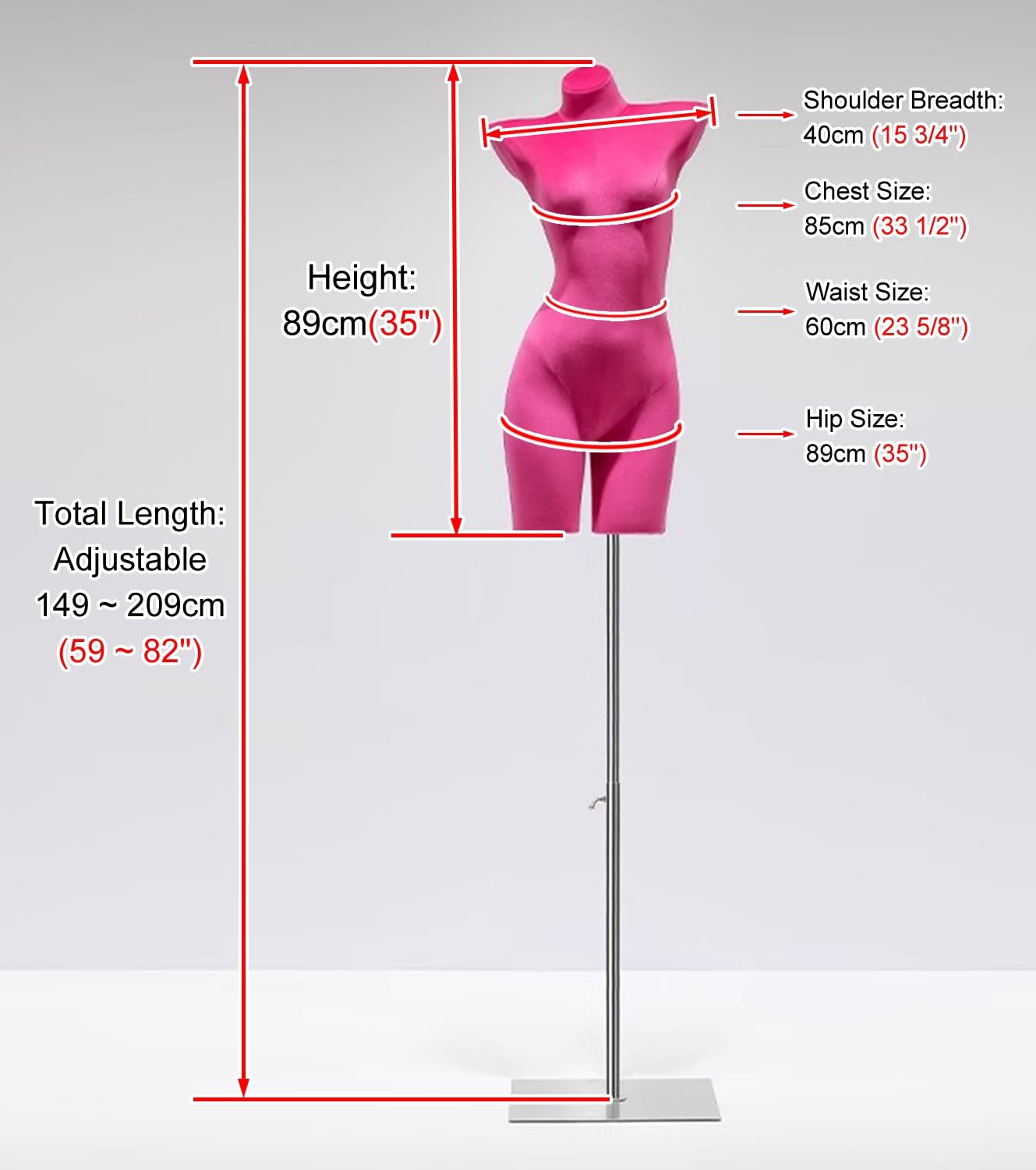 Maniquí de Terciopelo con Curvas para lencería y Trajes de baño. Torso Rosa para exhibición de Moda con Soporte para escaparates y fotografía de Productos. Ideal para Tiendas y escaparates d