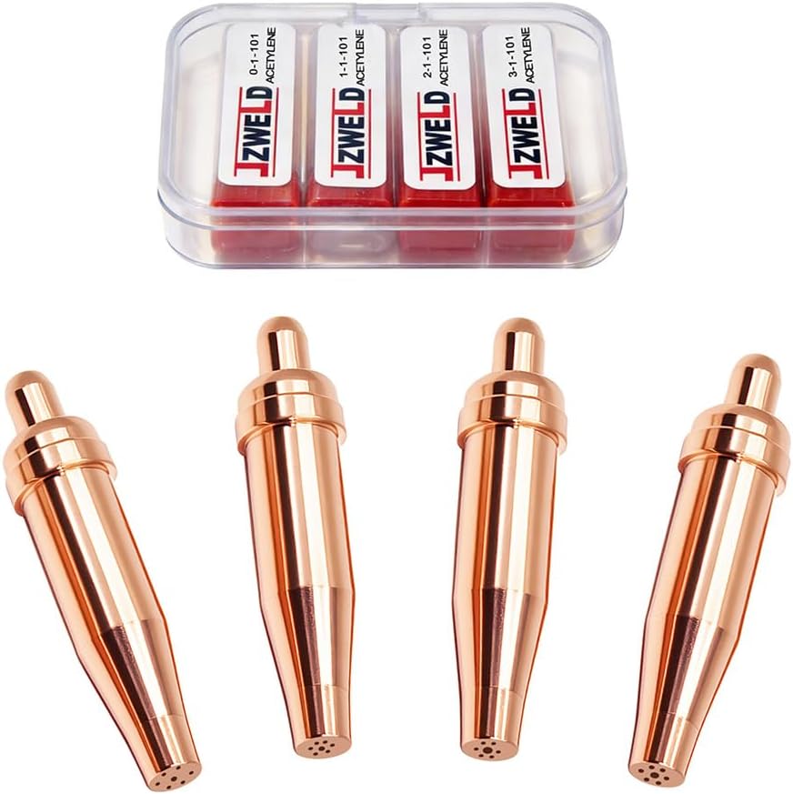 4 Pieces 3-101 Series Acetylene Cutting Torch Tips for Victor Type Cutting Torch Kit, 3-101 Cutting nozzle, 3-101 Acetylene Cutting Tip, Includes 0-3-101 1-3-101 2-3-101 3-3-101 Fits
