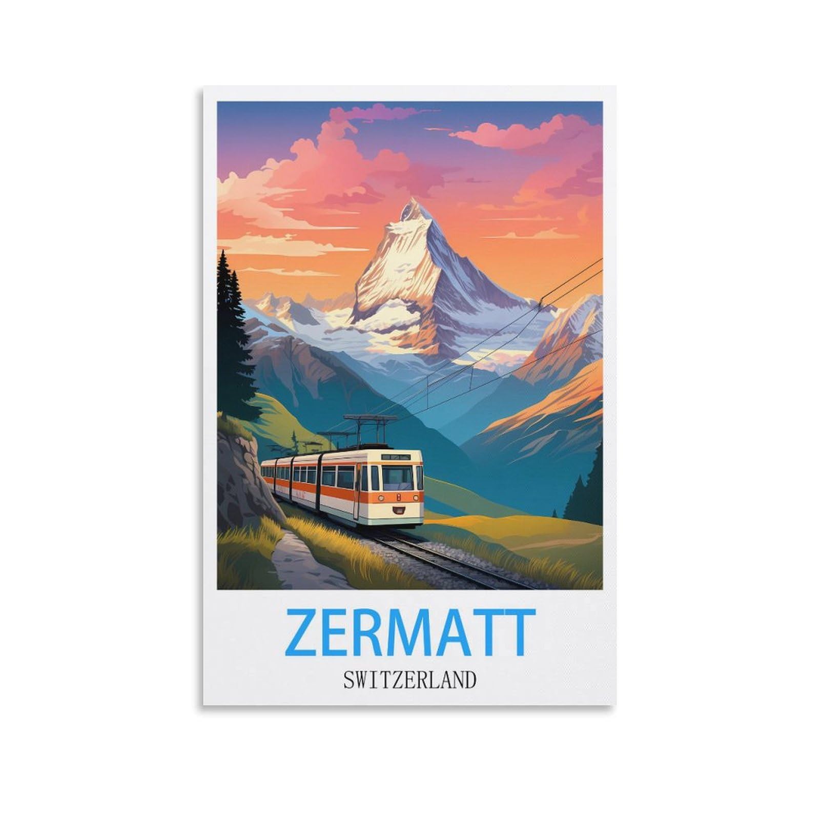Metal Tin Sign Plaque Poster,Zermatt Switzerland,Art Plaque Poster Wall Decor for Home Tool Room Bar Club Restaurant Cafe 30x40cm