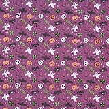  Halloween Madness Premium Qualität Baumwolle 110 cm breit Halloween – Lila – Meterware