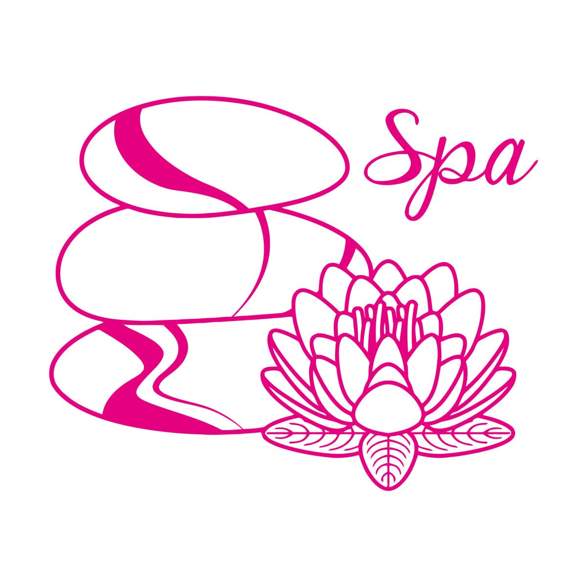 Wall Stickers Spa Salon Beauty Treatments with Spa Stones and Lotus 36x44.3cm Personalized Customization Small Rosered