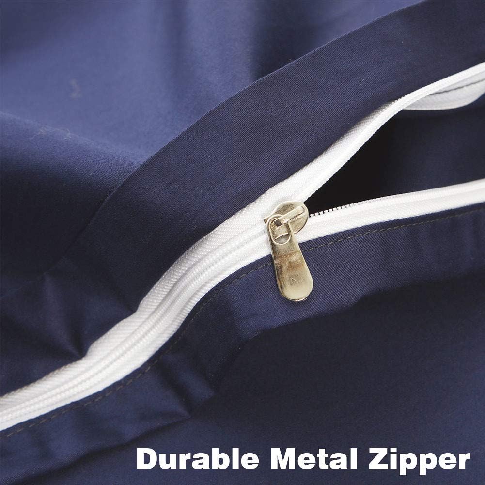 48x72 Duvet Cover for Weighted Blanket Cover All Brand, Silk Cotton Weighted Blanket Cover with 8 Ties, Navy