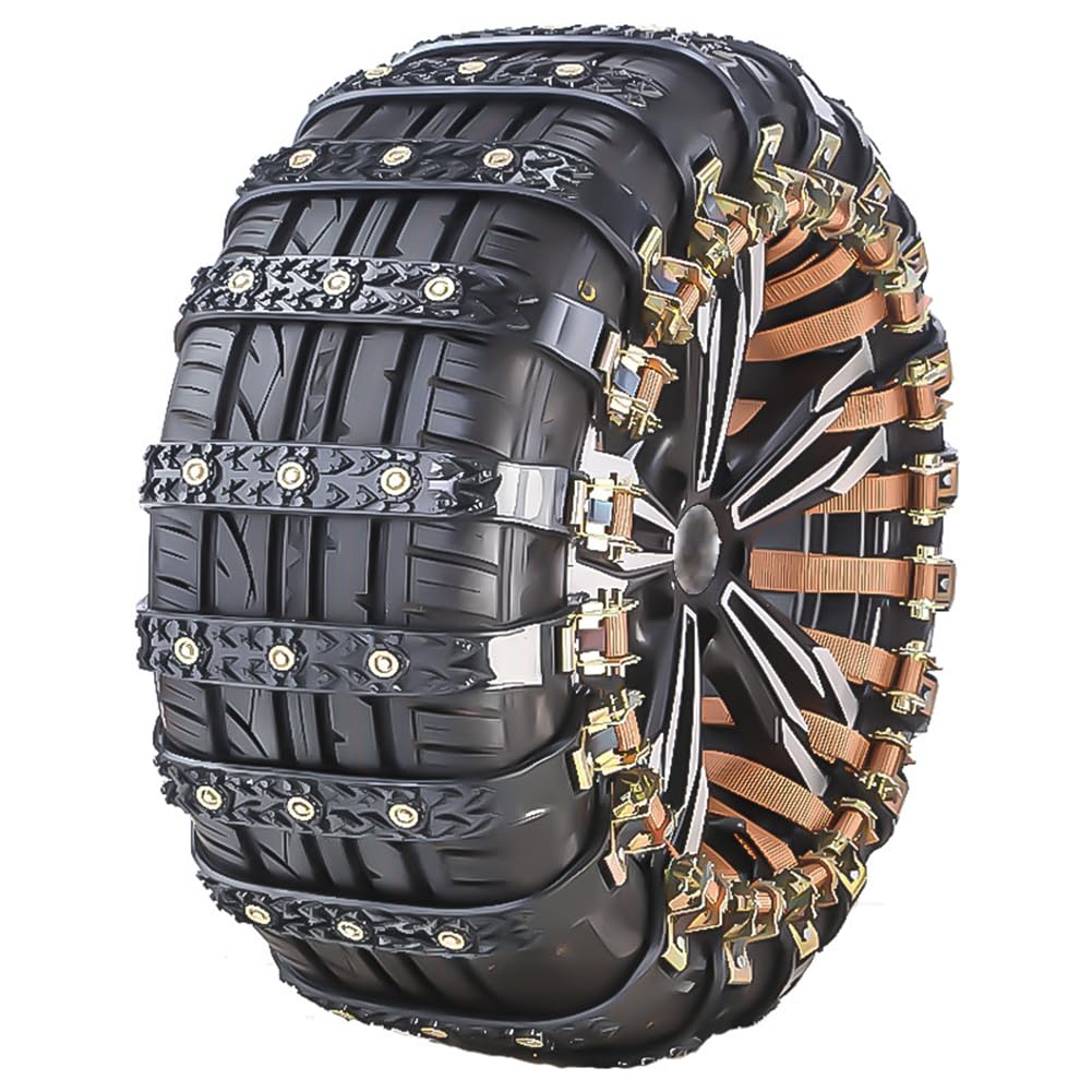 8Pcs Car Crawler Snow Chains for Land Rover Evoque 2019 2020 2021 2022 2023 2024, Reusable Low Temperature Resistant Anti-Skid Tire Accessories Thickened Wear Emergency,Black