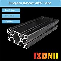 Vista 4 de IXGNIJ 4080 Extrusión de Aluminio con Ranura en T para Piezas de Impresora 3D y DIY de CNC Negra 400mmX2
