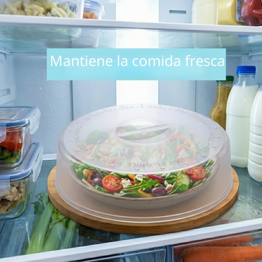 Set de 2 tapas microondas - 27,5 cm Diámetro, Libre de BPA - Tapaderas de microondas - con Orificios de Vapor, Multiusos.