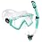 Snorkel Set Pano 3 Adult Snorkeling Gear, Professional Anti-Fog Snorkel Mask Dry Top Snorkel, Tempered Glass Scuba Diving Mask for Freediving, Snorkeling and Swimming (Aqua Set)
