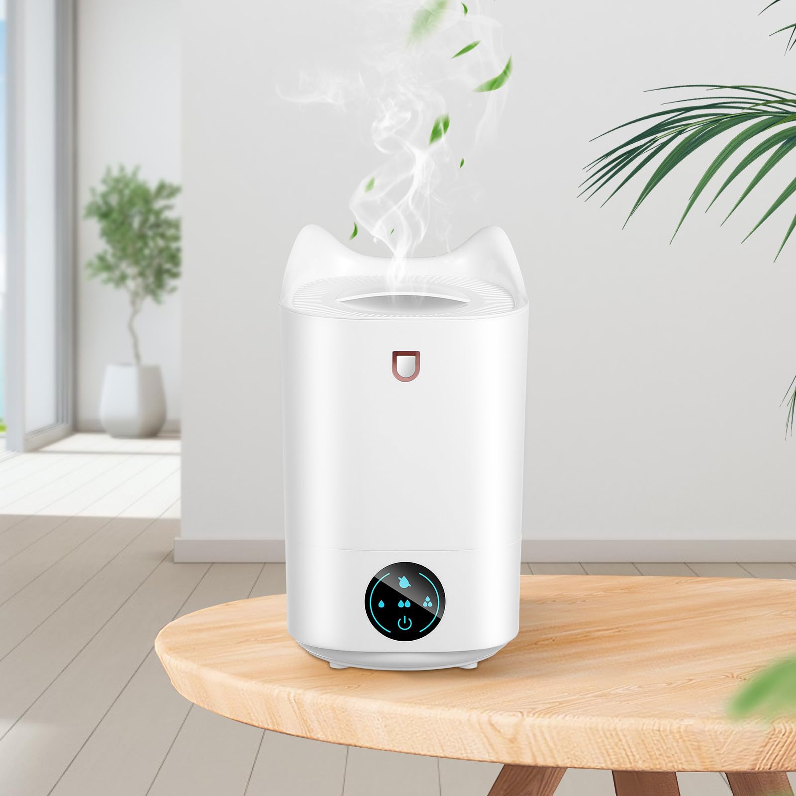 TOYANDONA Humidificador Personal de Escritorio 3.1l Blanco con Apagado Automático y Diseño Minimalista para Oficinas y Habitaciones Pequeñas