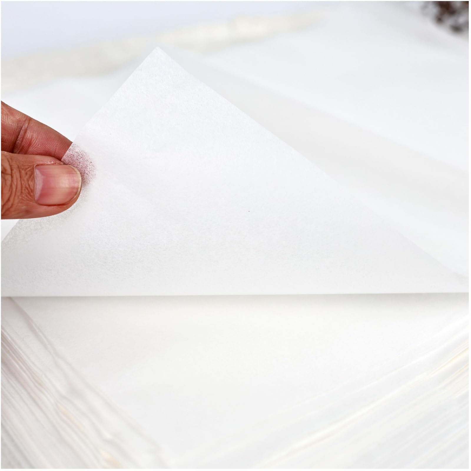 Photo 1 of 100 Sheets Luminous White Gampi Rice Paper, 13.8x16.5”, Handmade Translucent Cicada Wing Art Paper, Strong & Smooth Thin Fiber for Botanical Tracing, Calligraphy, Decoupage and Wedding Crafts