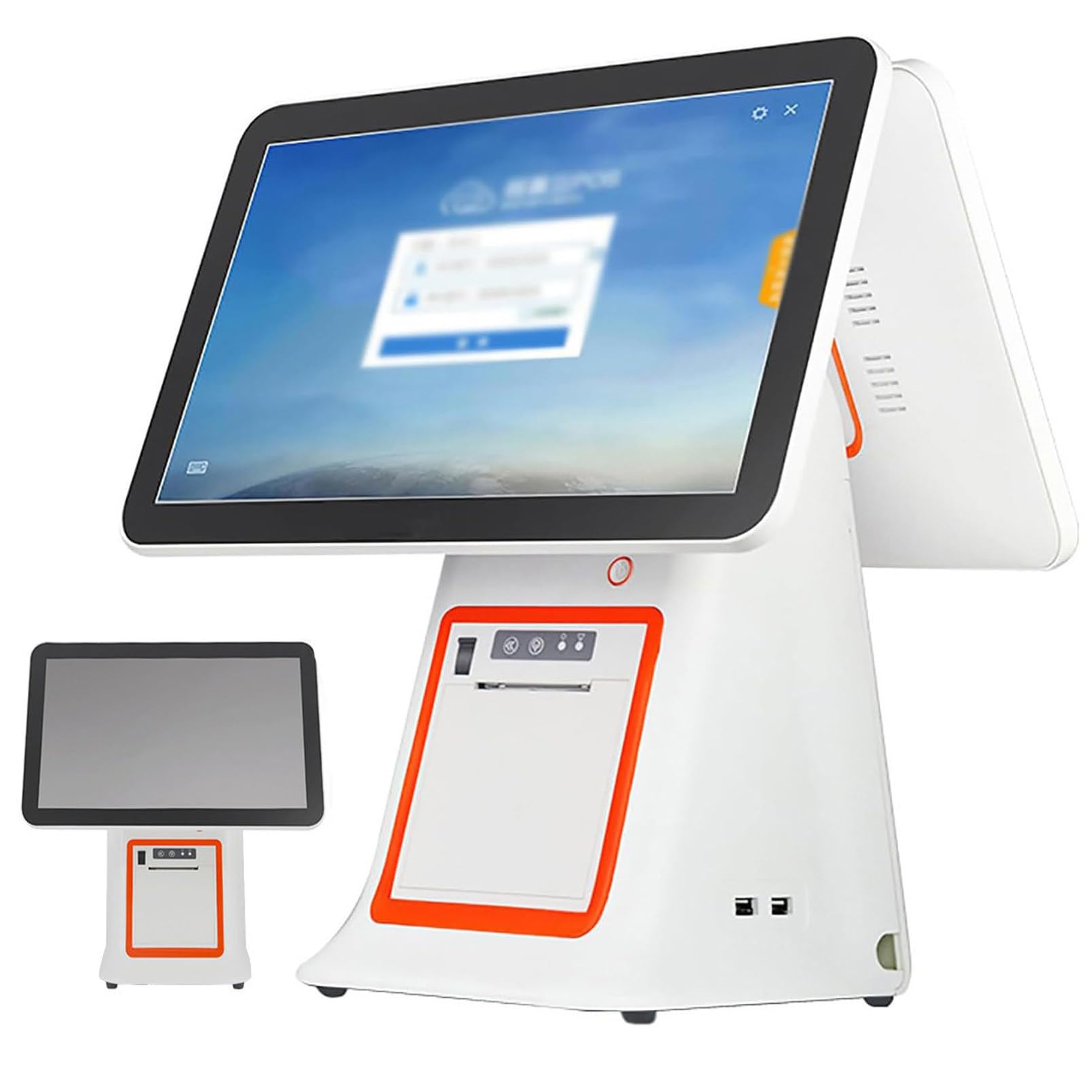 POS per registratore di Cassa, Monitor Touch LCD da 15,6 Pollici con Ingresso HDMI, VGA, USB, terminale POS per Gastronomia, Vendita al Dettaglio,White