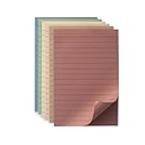 (6 Pack) Lined Sticky Notes 4x6 in Ruled Stickies Super Sticking Power Memo Pads Vintage Colors