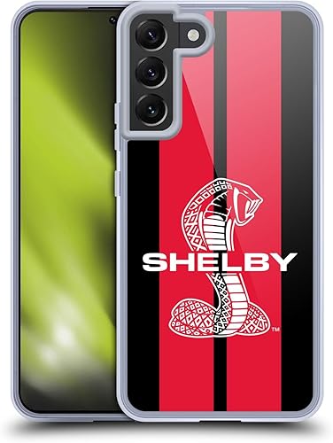 Head Case Designs Shelby Red Car Graphics - Funda de gel con licencia oficial protección de grado militar compatible con Samsung Galaxy S22+ 5G y