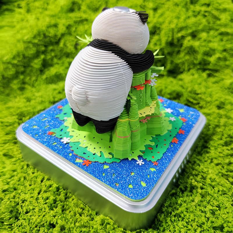 Kalendarz 3D 2025 panda, kalendarz biurkowy, do oderwania, kreatywny kalendarz na notatki, artystyczny kalendarz 3D, notatnik, dekoracja na biurko, dekoracja na Boże Narodzenie