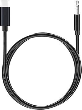 USB C to 3.5mm Audio Aux Jack Cable,3.3 ft, aux Cord for iPhone,Type C to 3.5mm Aux Headphone Stereo Cord Car Cable for iPhone 16/16 Pro, Samsung Galaxy S25 and Other iOS and Android DevicesBlack