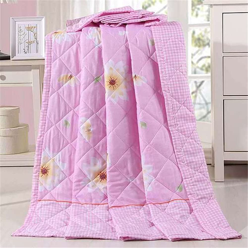 FANSU Bedspread Quilt Single Double Super King Bed Size, Reversible Quilted Bed Cover Sofa Blanket Throw Decorative Coverlet Microfiber Comforter Bed Sheet (Pink Flower,150x200cm