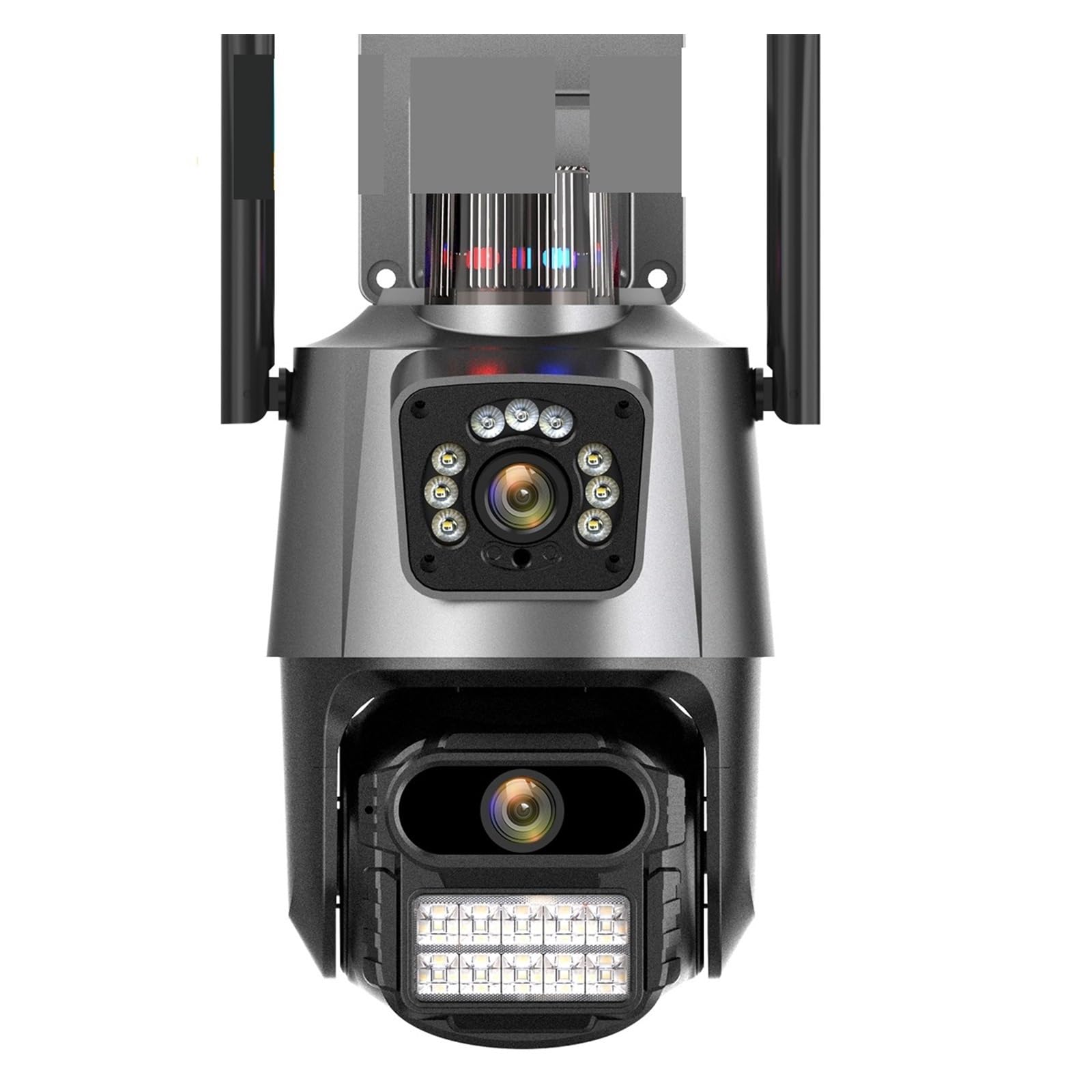 CVFRDD 6MP Camera Dual Lens Dual Screen PTZ Outdoor Waterproof Security Video Surveillance Camera Police Light Alarm IP Camera(NO SD Card)