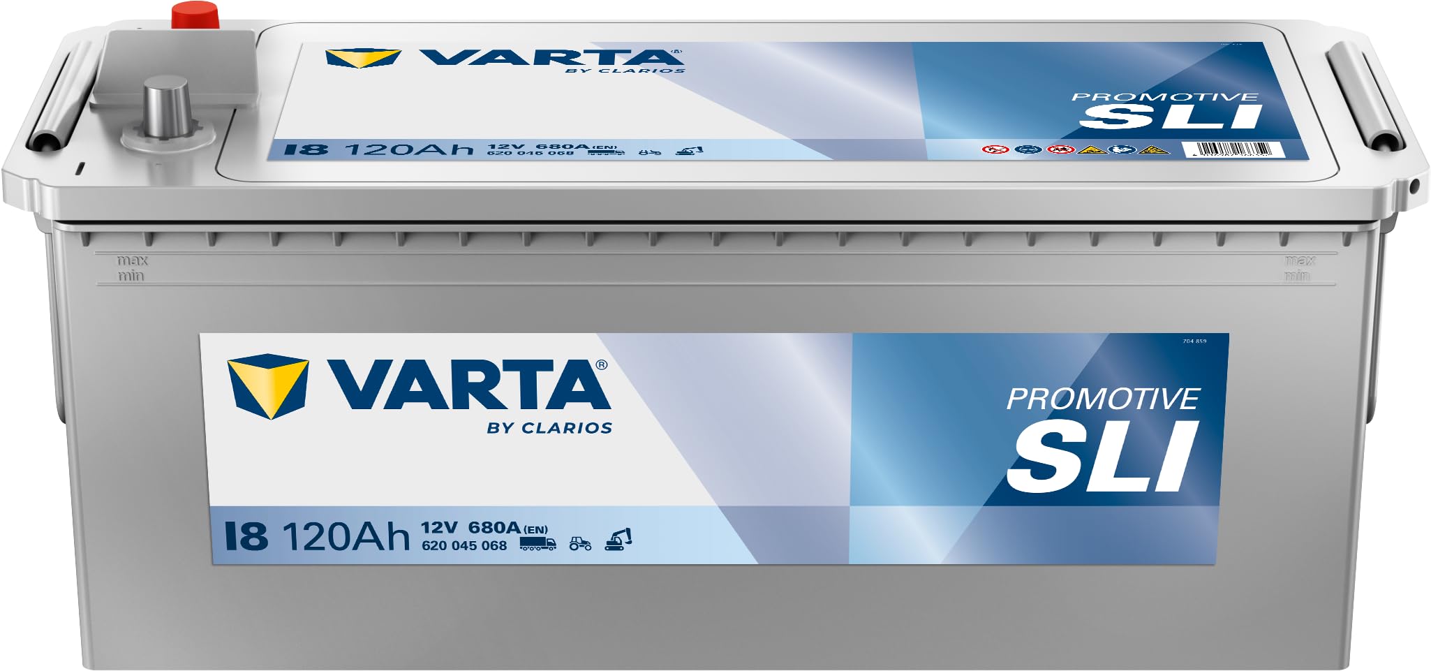 Varta Promotive Black I8 Batterie Poids Lourds, Travaux Publics, Agricoles, 12 V 120Ah 680 Amps (En)