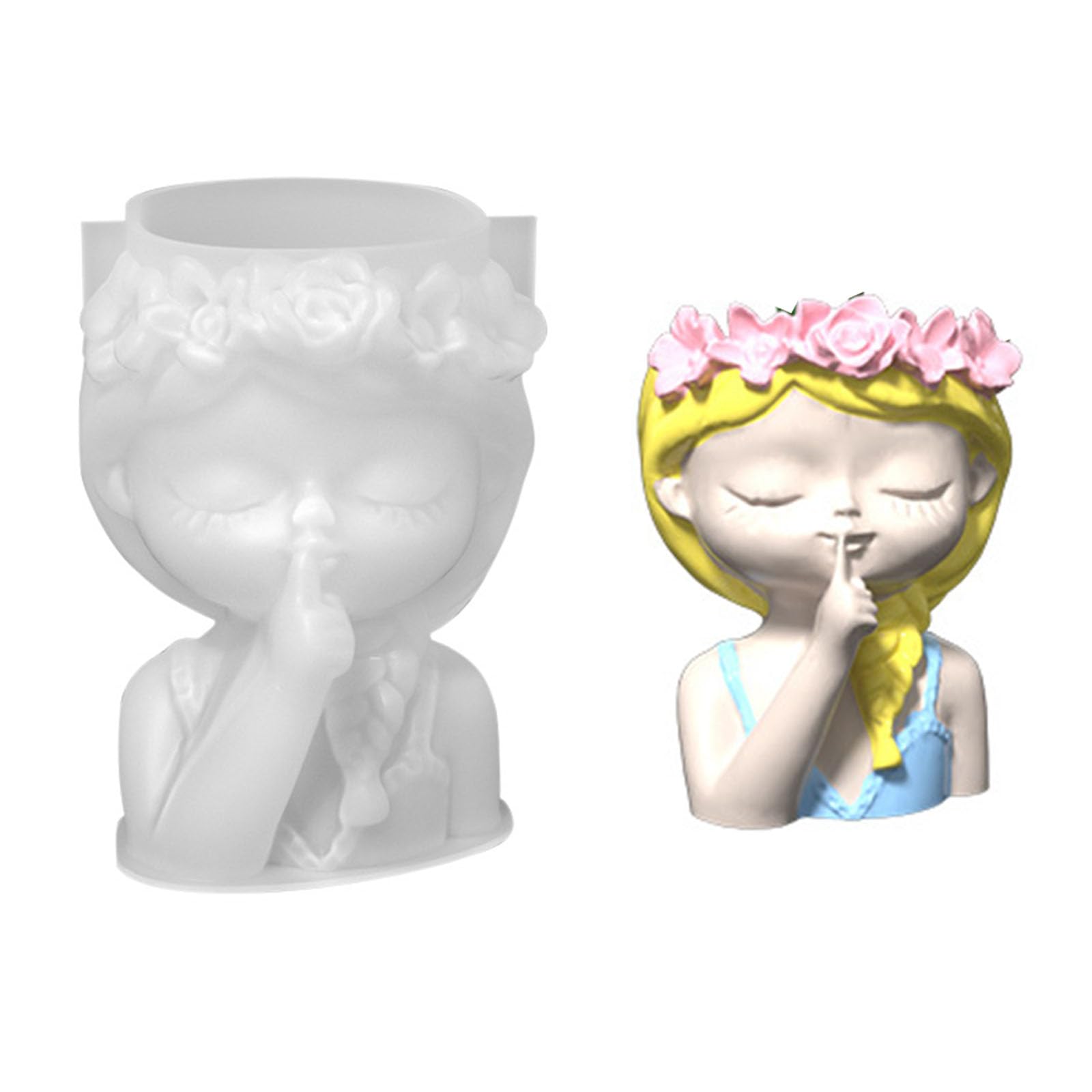 NEWFT Pen Holder Silicone Mold Girls Epoxy Resin Mold Decoration Tools Planter Making Supplies