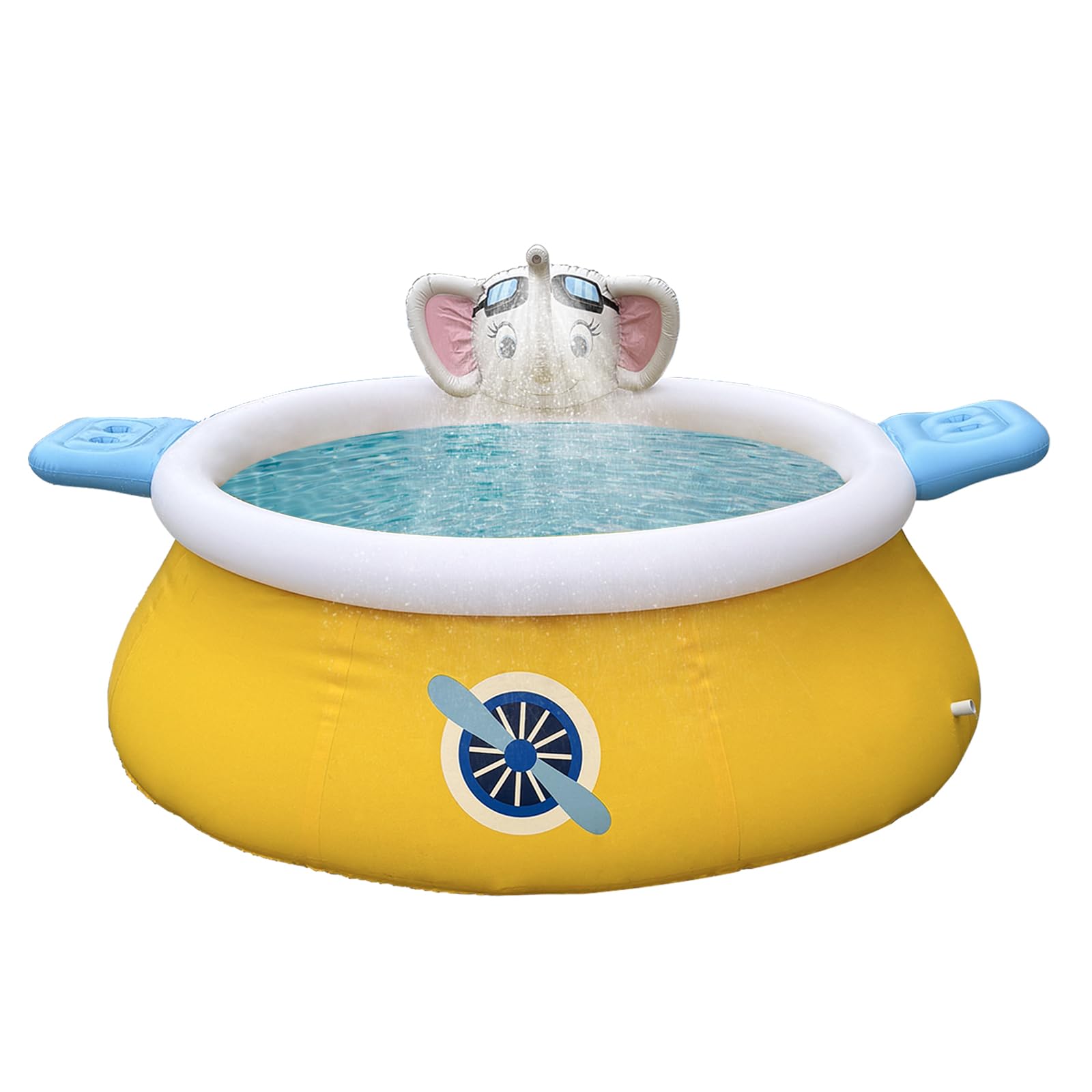 DIMAR GARDEN 8ft X 30in Inflatable Swimming Spray Pool, Outdoor Round Air Top Ring Elephant Pools