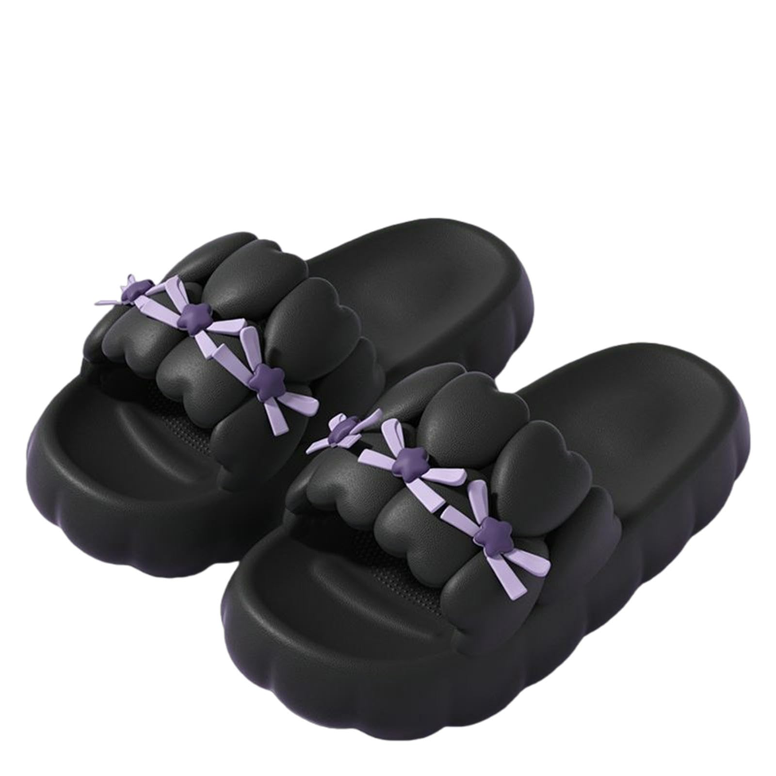 Gyios Summer Slippers For Women Shit-feeling In Summer, Indoor Home, Cute Bathroom, Non-slip Thick-soled Ls- Black-38-39