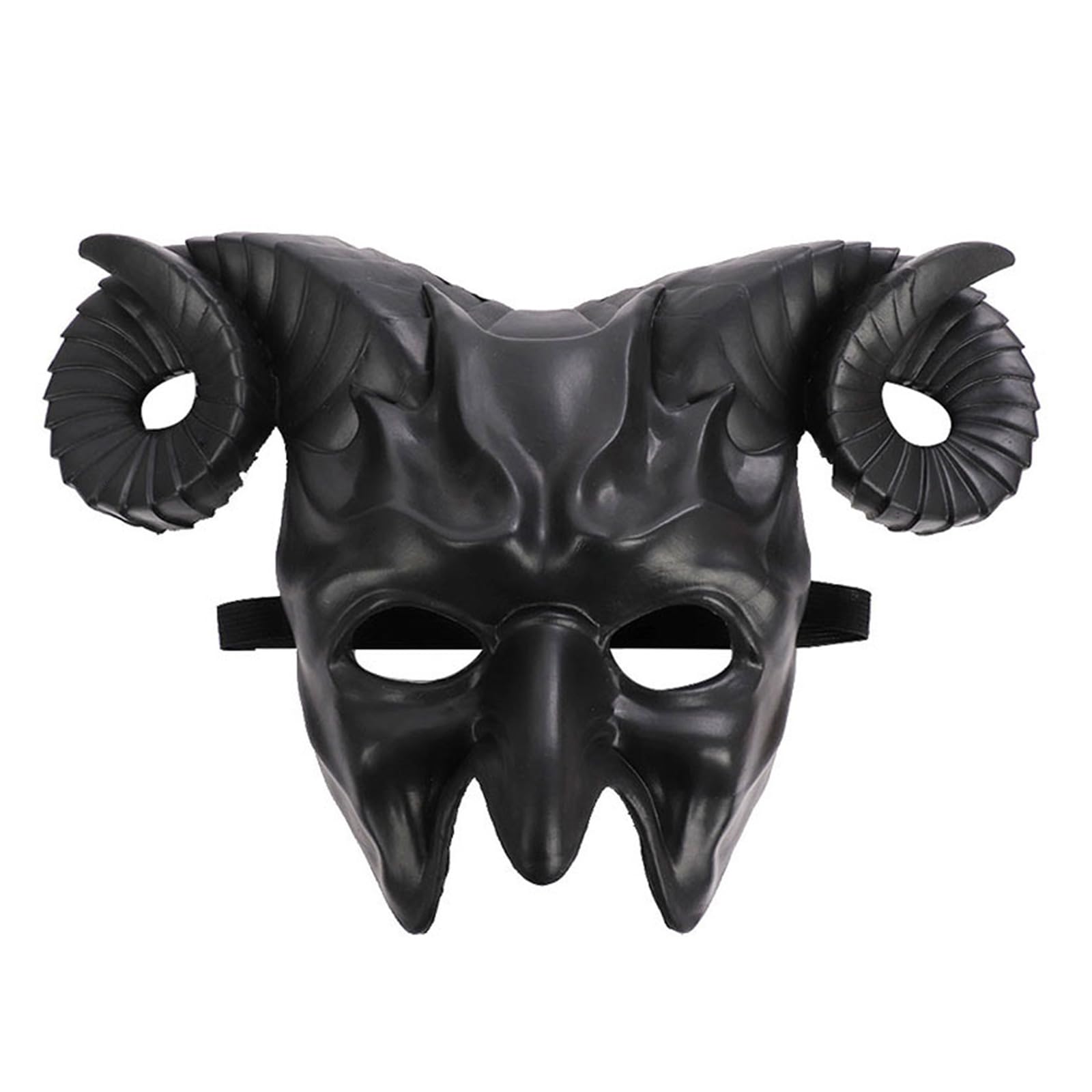 Domasvmd Unisex Black Horror Devil Mask 3D Ox Horn Mask Halloween Funny Half Face Mask Carnivals Party Cosplay Mask Costume Masquerade Mask Masquerade Mask For Women Men Couple Masquerade Mask With