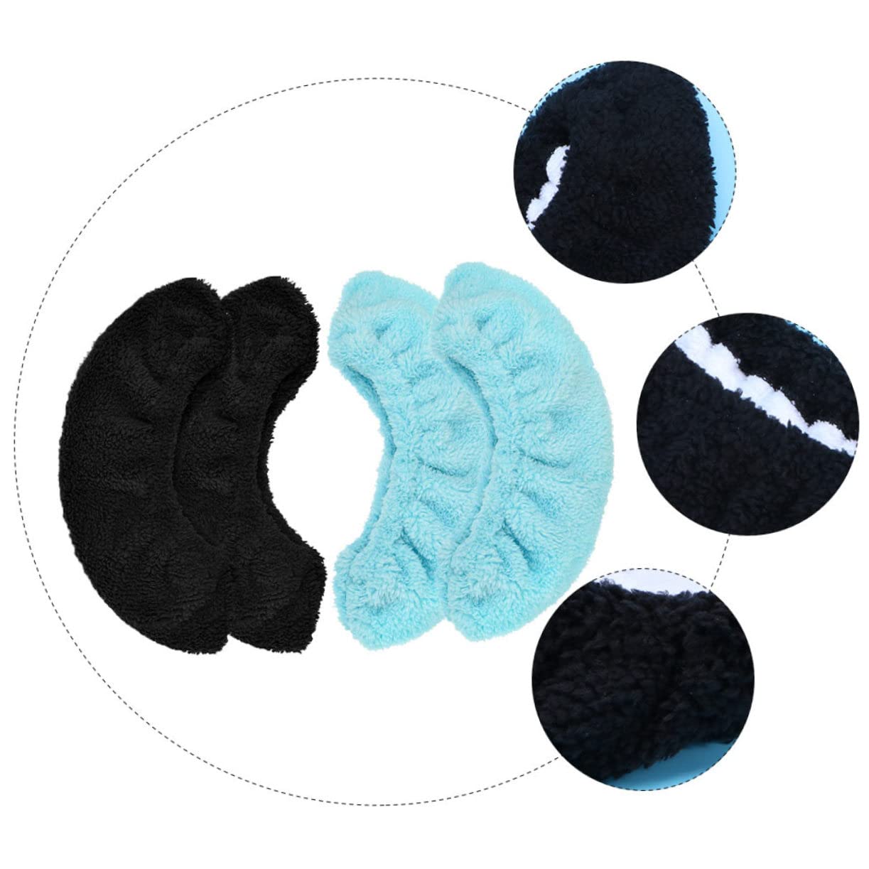 Mikinona 2 Paires Couvre-Lames Élastiques Durables pour Patins à Glace Garçon Fille Protection Antirouille pour Patinage Artistique et Hockey Lot de Noir et Bleu