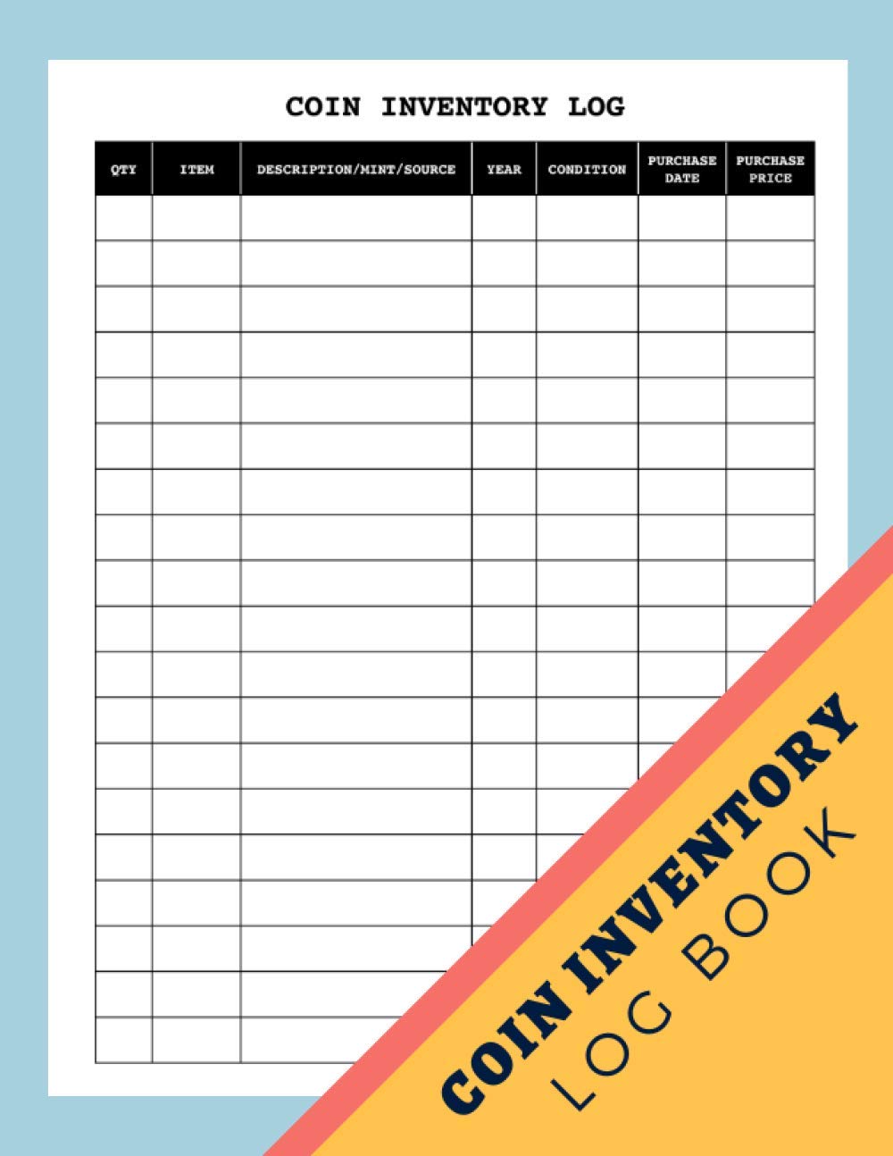 Coin Inventory Log Book: Coin Collection Notebook Journal for Coin Collectors, Coin Collector Gifts to Record and Keep Track Your Coins Collection